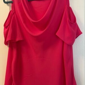 BOLD elements Vibrant Pink/Fuscia Cold Shoulder Blouse